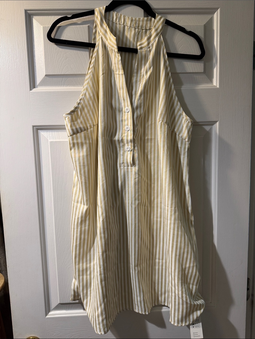 Cupshe Beige and White Striped Halter Beach Cover Mini Dress